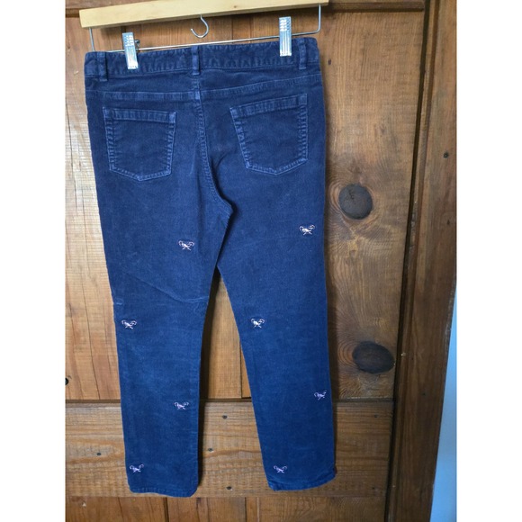 VINEYARD VINES - Girls Navy Blue Corduroy Pants with Bow Embroidery Size 14 - Picture 4 of 8